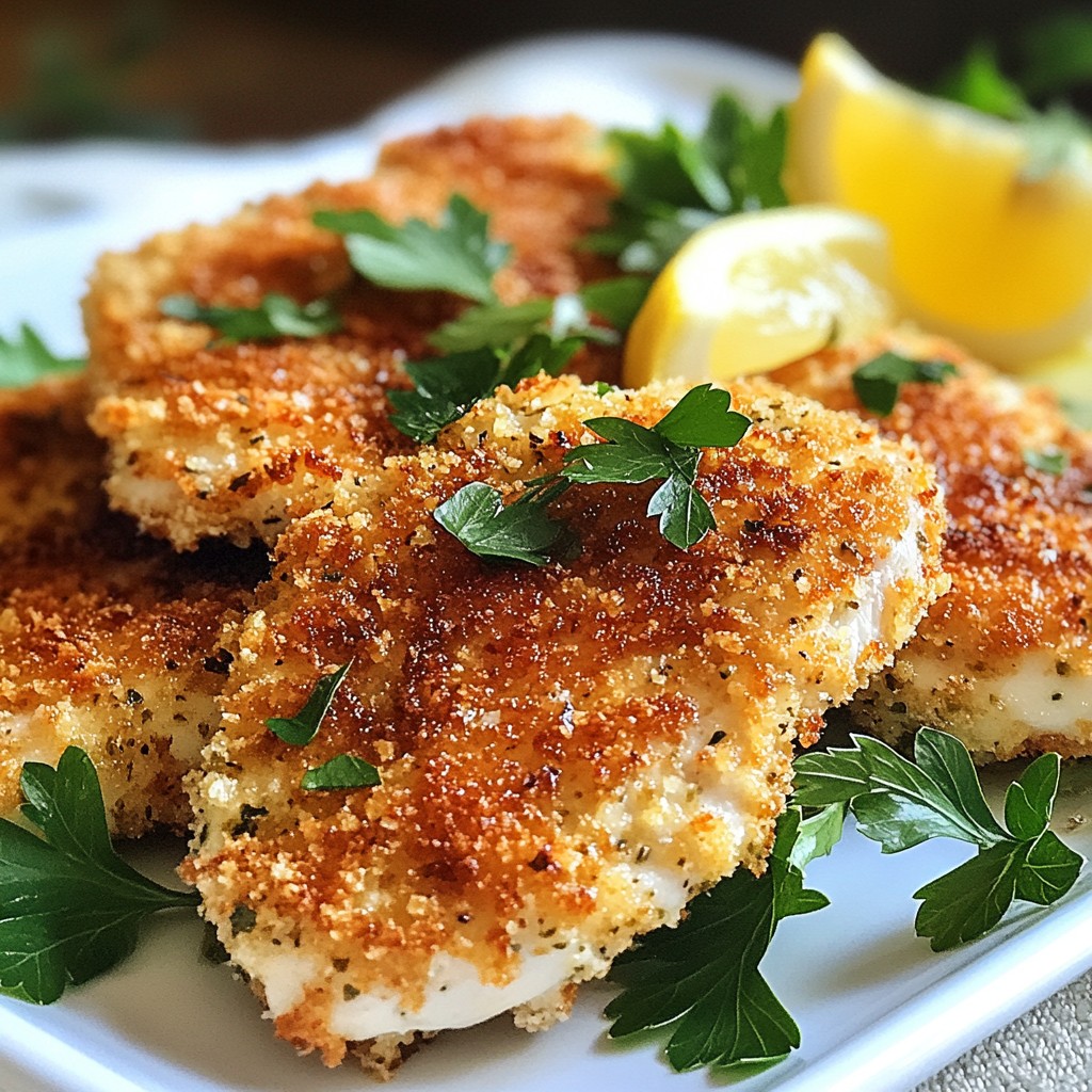 Parmesan Crusted Chicken Cutlets Crispy and Tasty