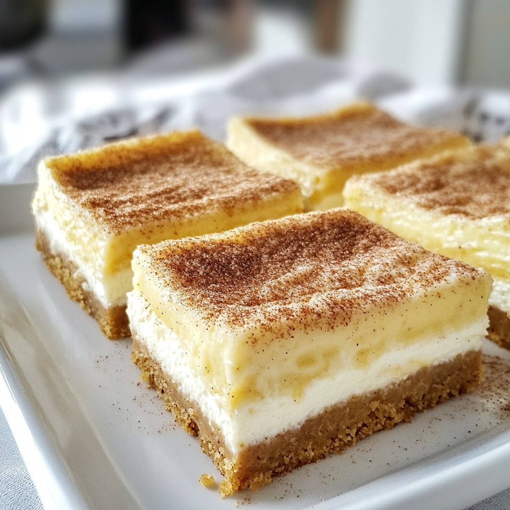 Cinnamon Sugar Churro Cheesecake Bars Delightful Dessert