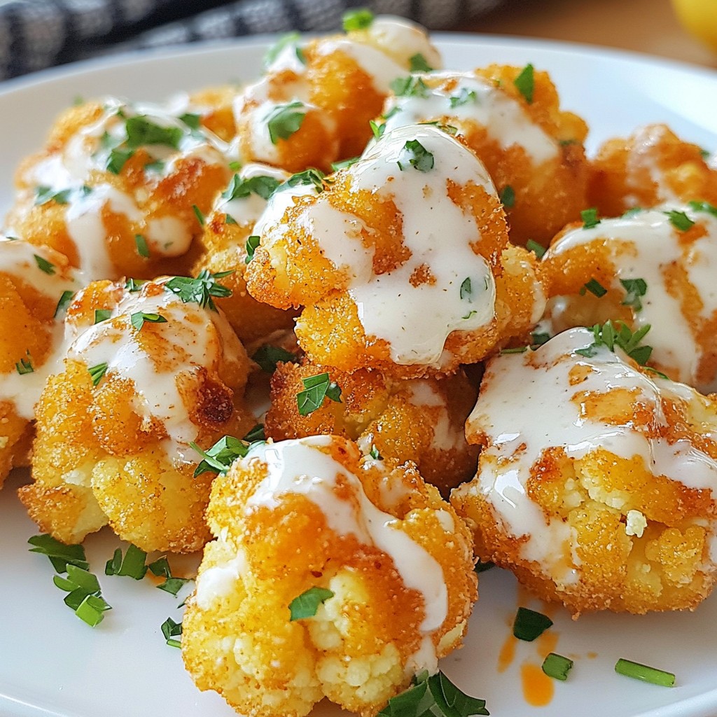 Buffalo Ranch Cauliflower Bites Tasty and Easy Snack