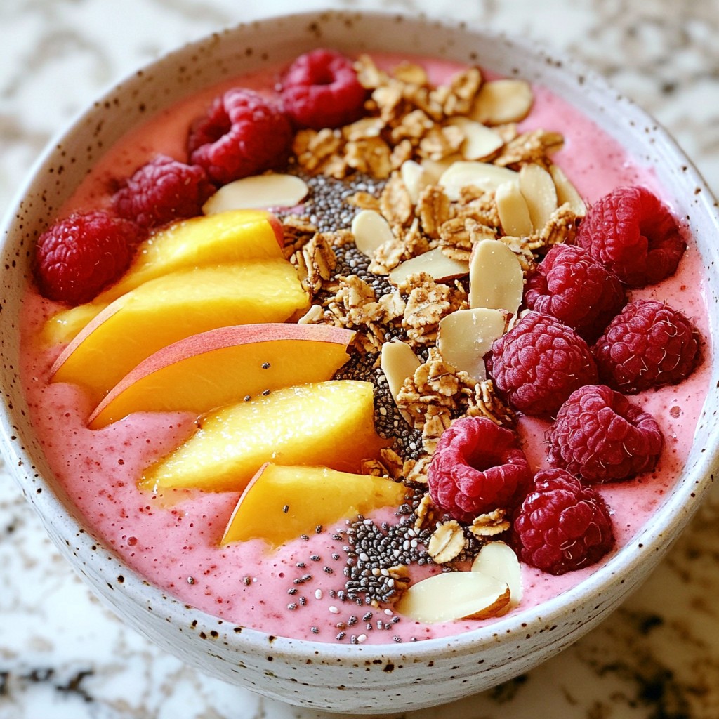 Peach Raspberry Smoothie Bowl Energizing Breakfast Idea