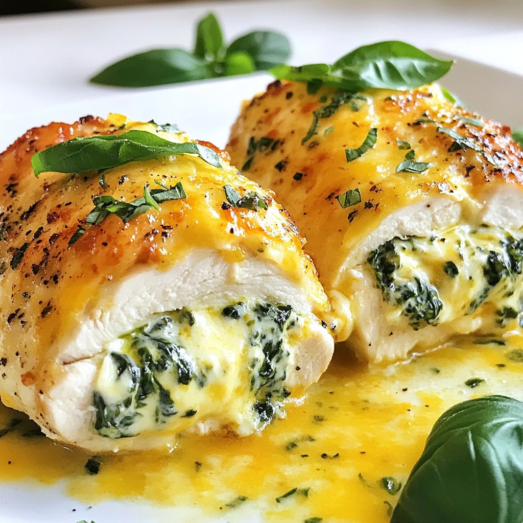 Cheesy Spinach Stuffed Chicken Breast Delight Recipe