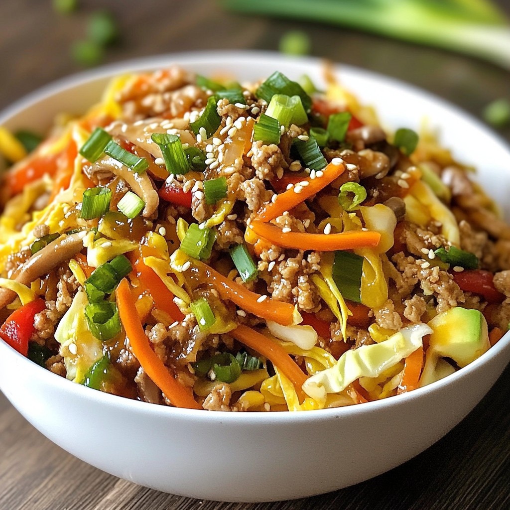 Veggie Packed Egg Roll In a Bowl Tasty and Simple Meal