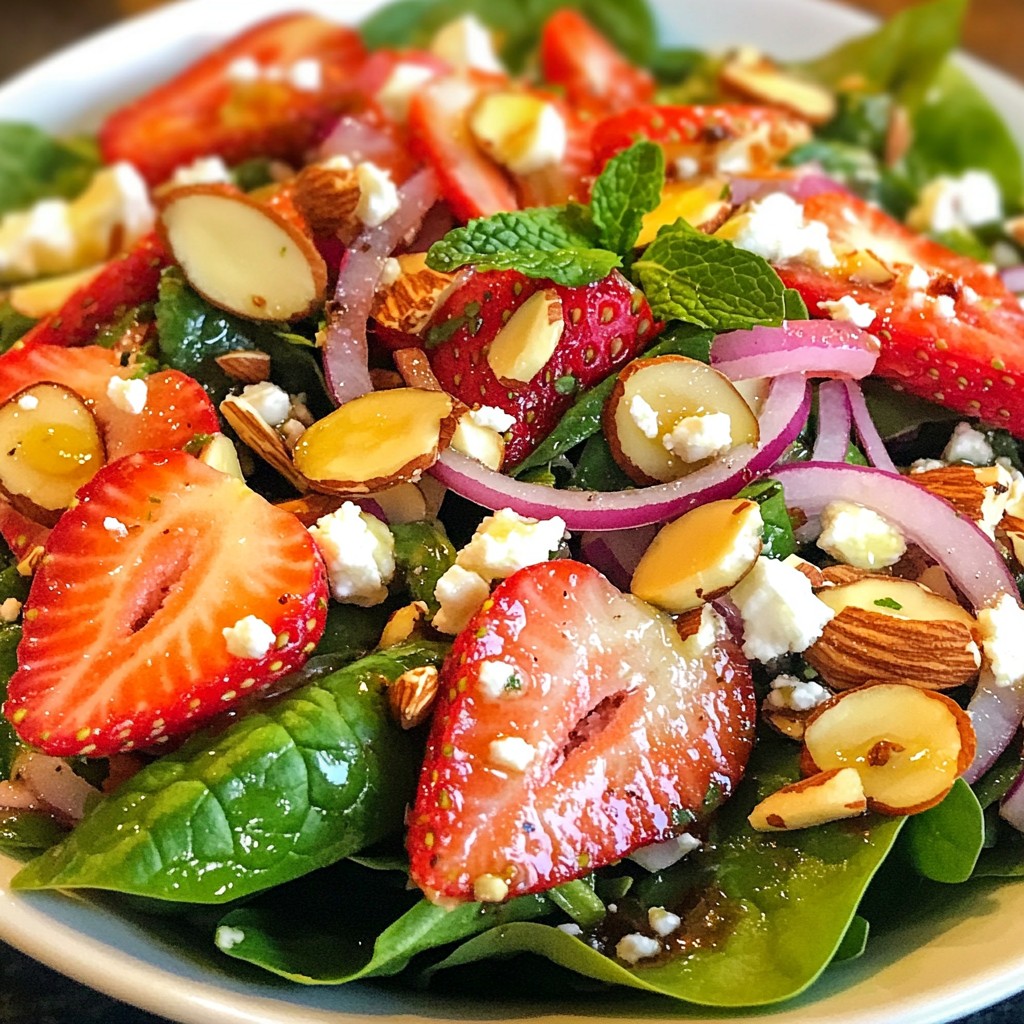 Strawberry Almond Spinach Salad Fresh and Flavorful