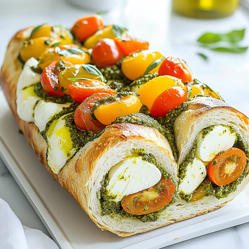 Pesto Mozzarella Stuffed Bread Delightful and Easy Recipe