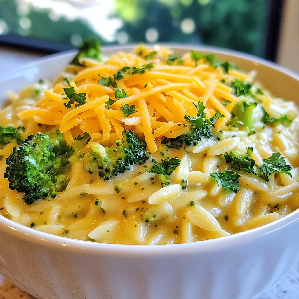 Creamy Broccoli Cheddar Orzo Flavorful and Easy Dish