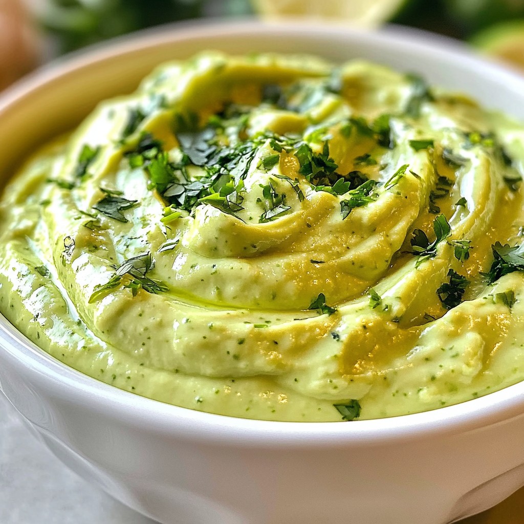 Avocado Lime Cilantro Crema Dip Fresh and Flavorful