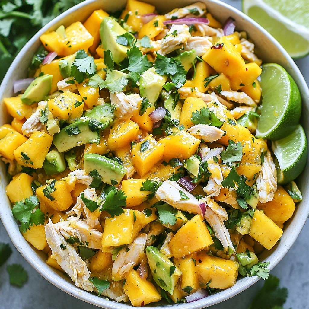 Savory Mango Avocado Chicken Salad Refreshing Treat