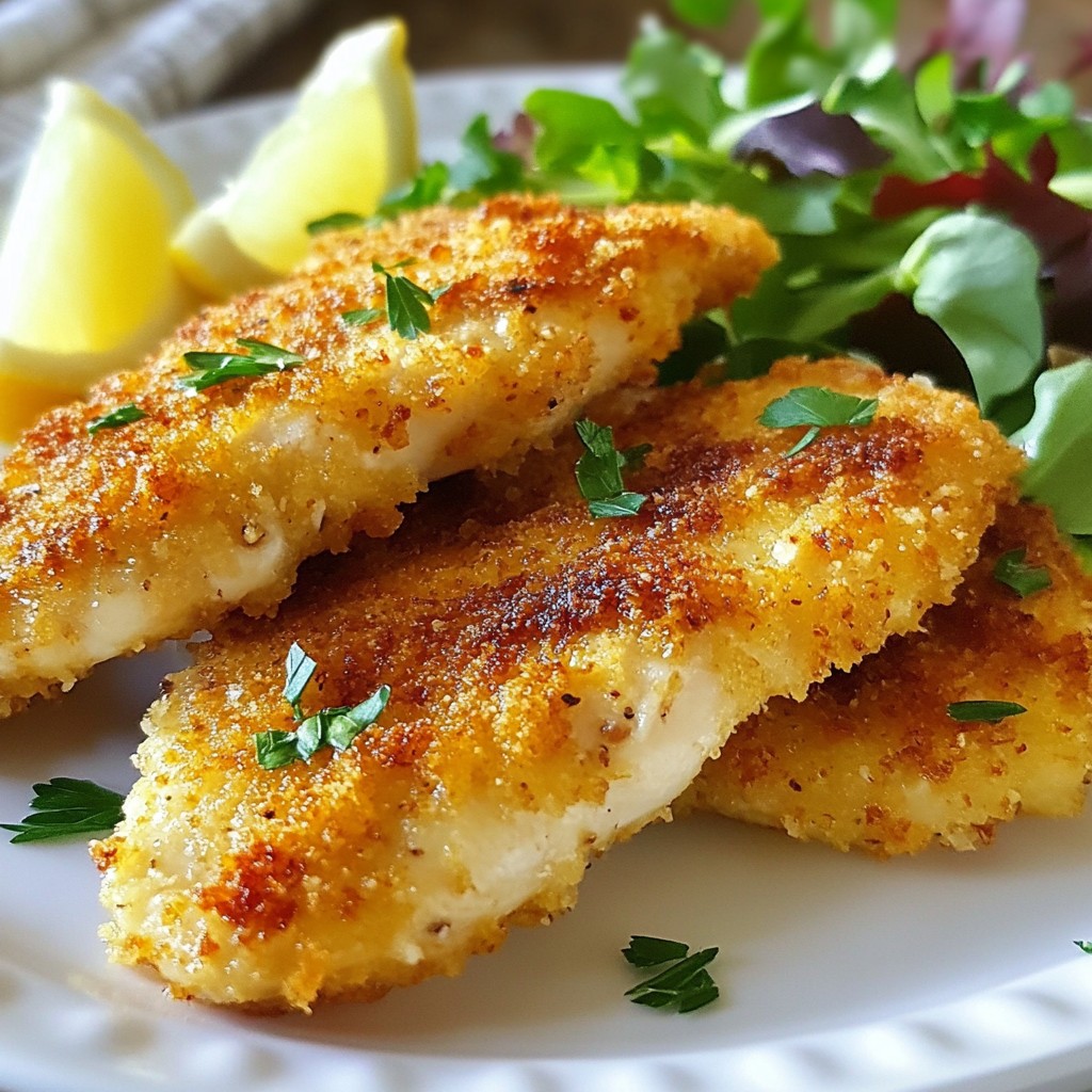 Parmesan Crusted Chicken Cutlets Crispy and Delicious