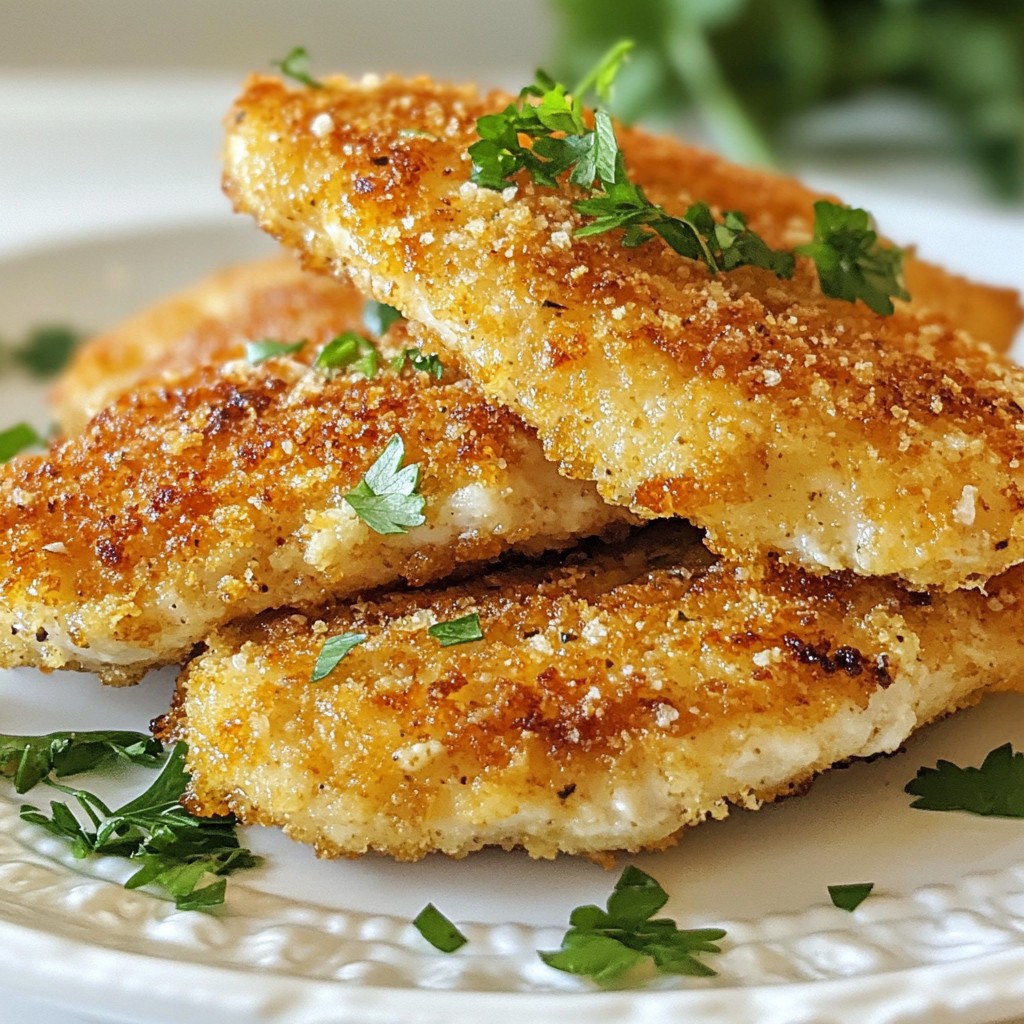 Parmesan Crusted Chicken Cutlets Perfectly Crispy Dish