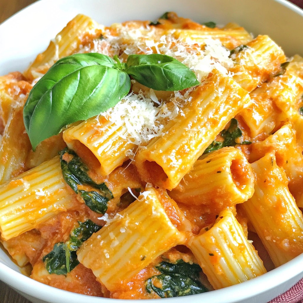 Creamy Tomato Spinach Rigatoni Flavorful Comfort Food