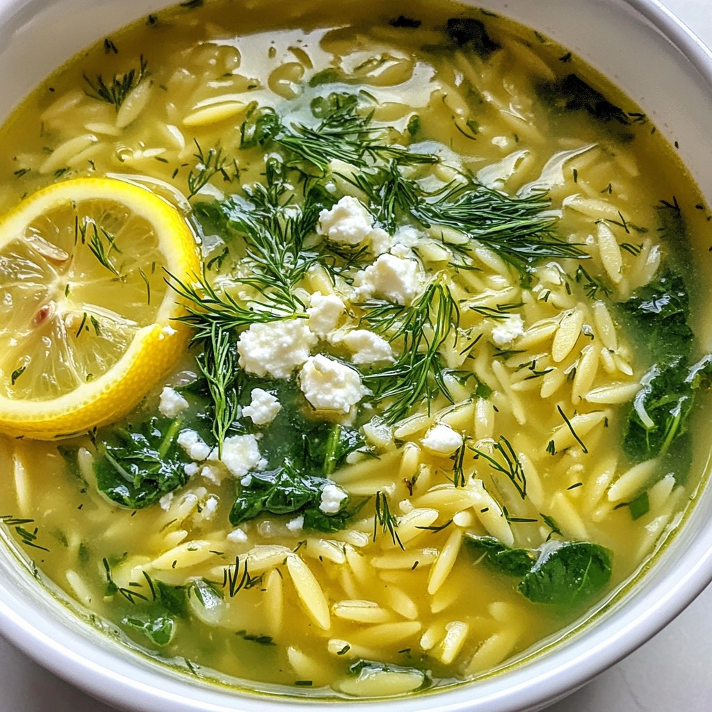 Greek Spinach Lemon Orzo Soup Delightful and Simple