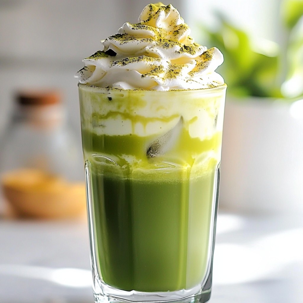 Iced Matcha Latte with Honey Refreshing Drink Recipe