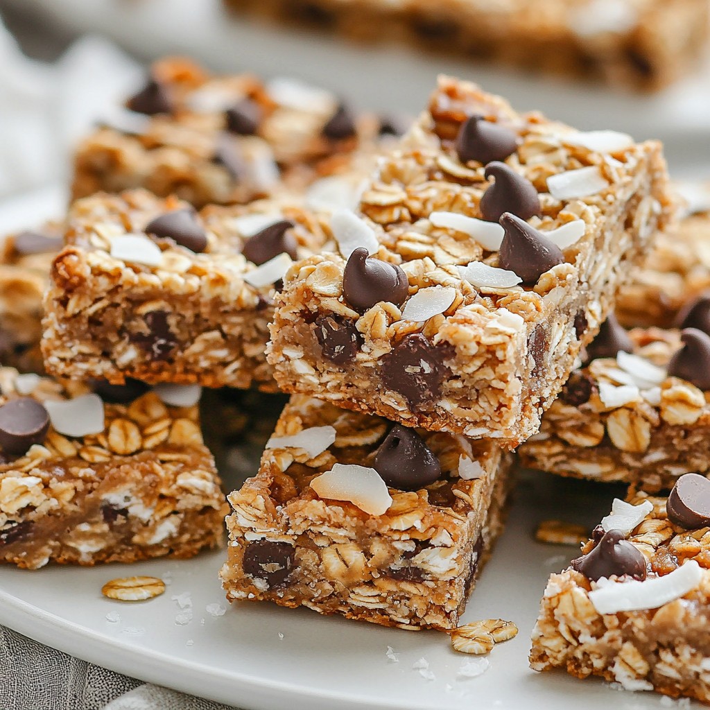 Coconut Chocolate Chip Granola Bars Easy and Tasty