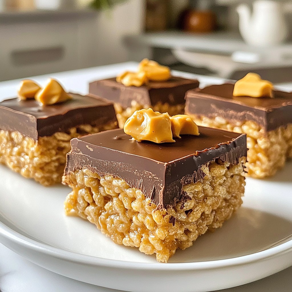 Chocolate Peanut Butter Rice Crispy Bars Delight