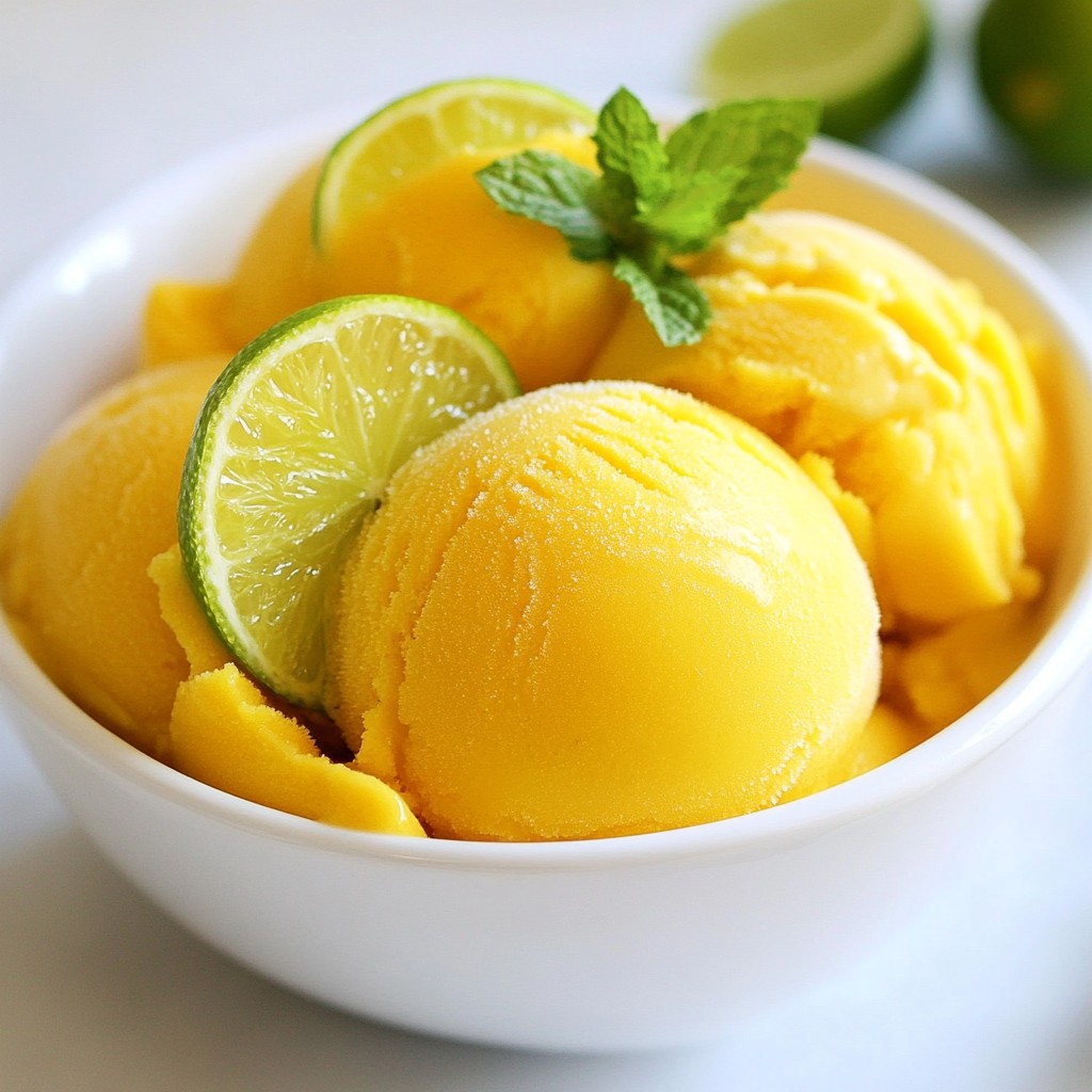 Mango Lime Sorbet Refreshing Summer Treat Recipe