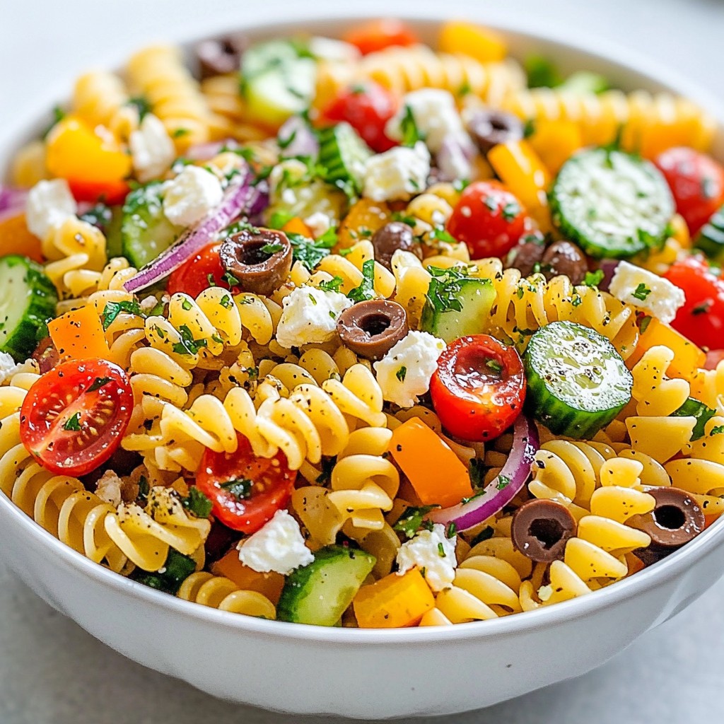 Greek Pasta Salad Flavorful and Fresh Dish Recipe