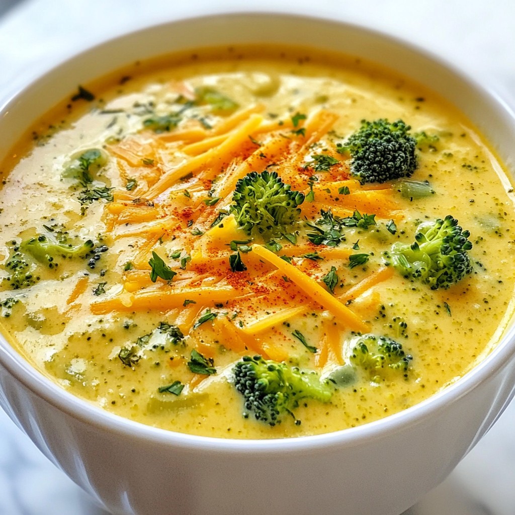 Broccoli Cheddar Soup Rich and Creamy Comfort Dish