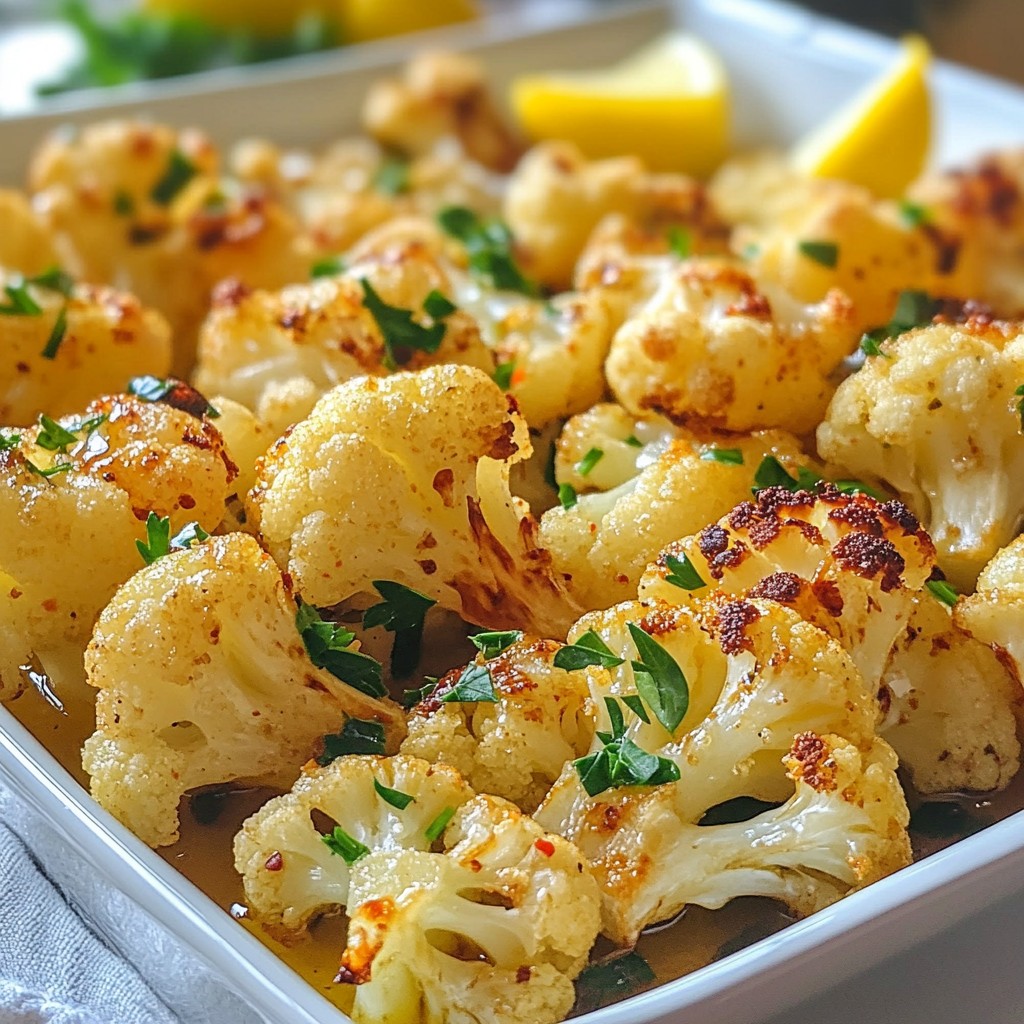Lemon Garlic Roasted Cauliflower Flavorful Side Dish