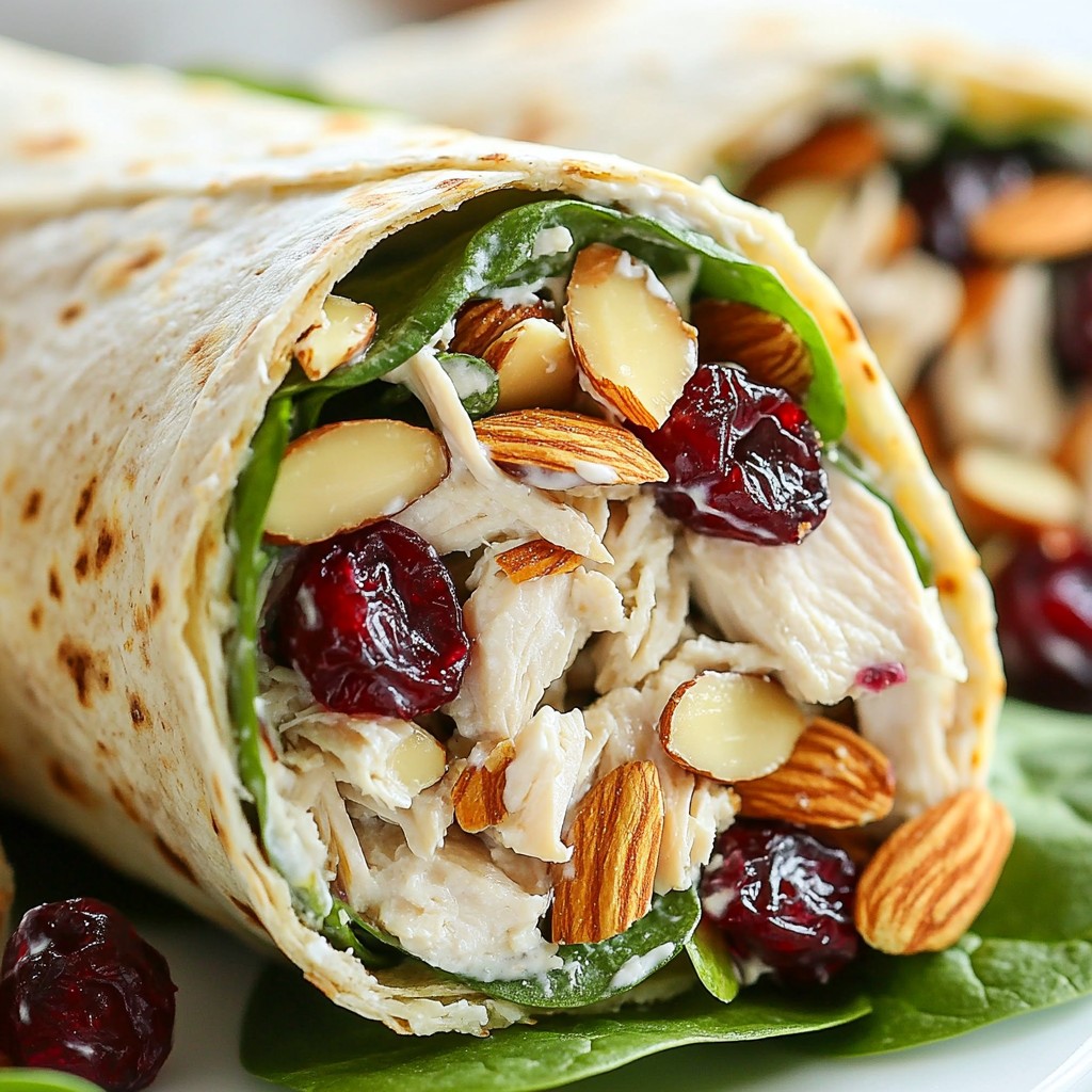 Cranberry Almond Chicken Salad Wraps Fresh and Tasty